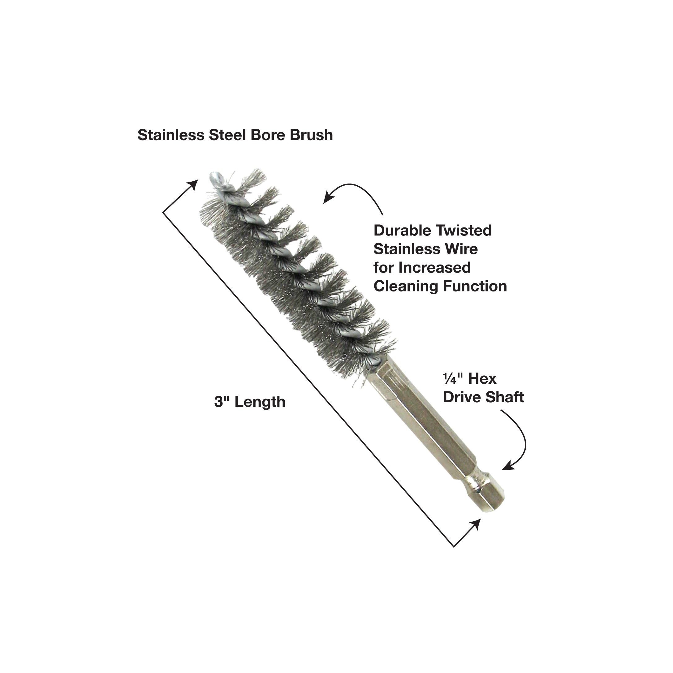 Twisted Wire Bore Brushes (Stainless Steel) IPA Tools