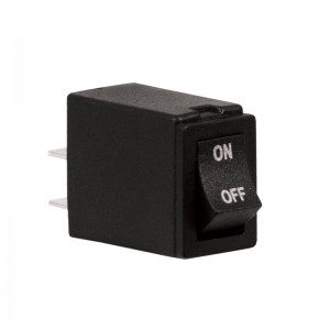 a black on and off switch on a white background
