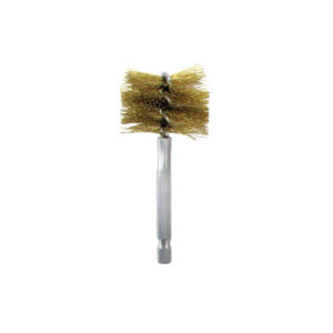 8038-40mm brush 600x600 a brass brush with a metal handle on a white background