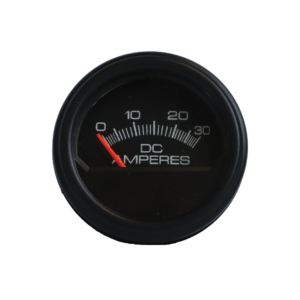 a black gauge that says dc amperes on it