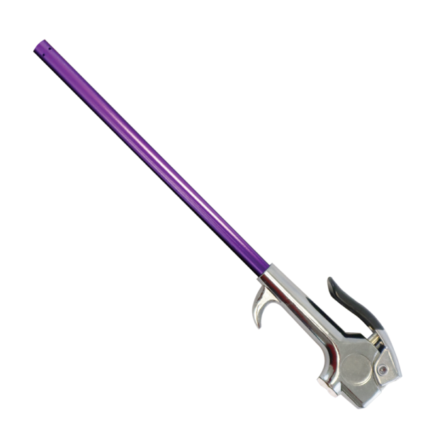 a purple air-scraper blow gun on a white background
